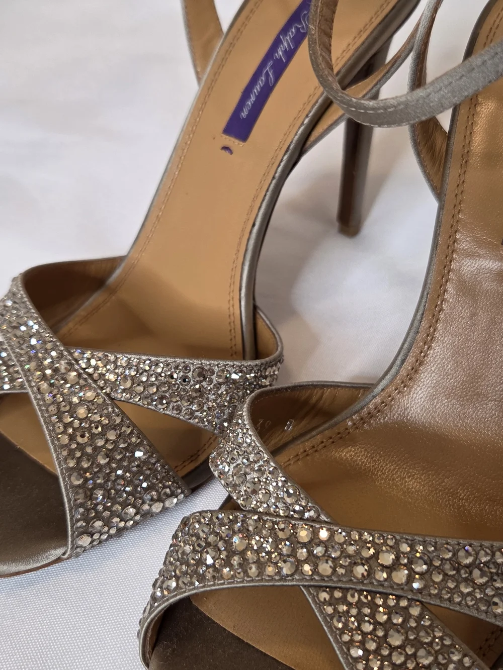Ralph Lauren Silver Crystal Ankle-Strap Sandals - Picture 9 of 10
